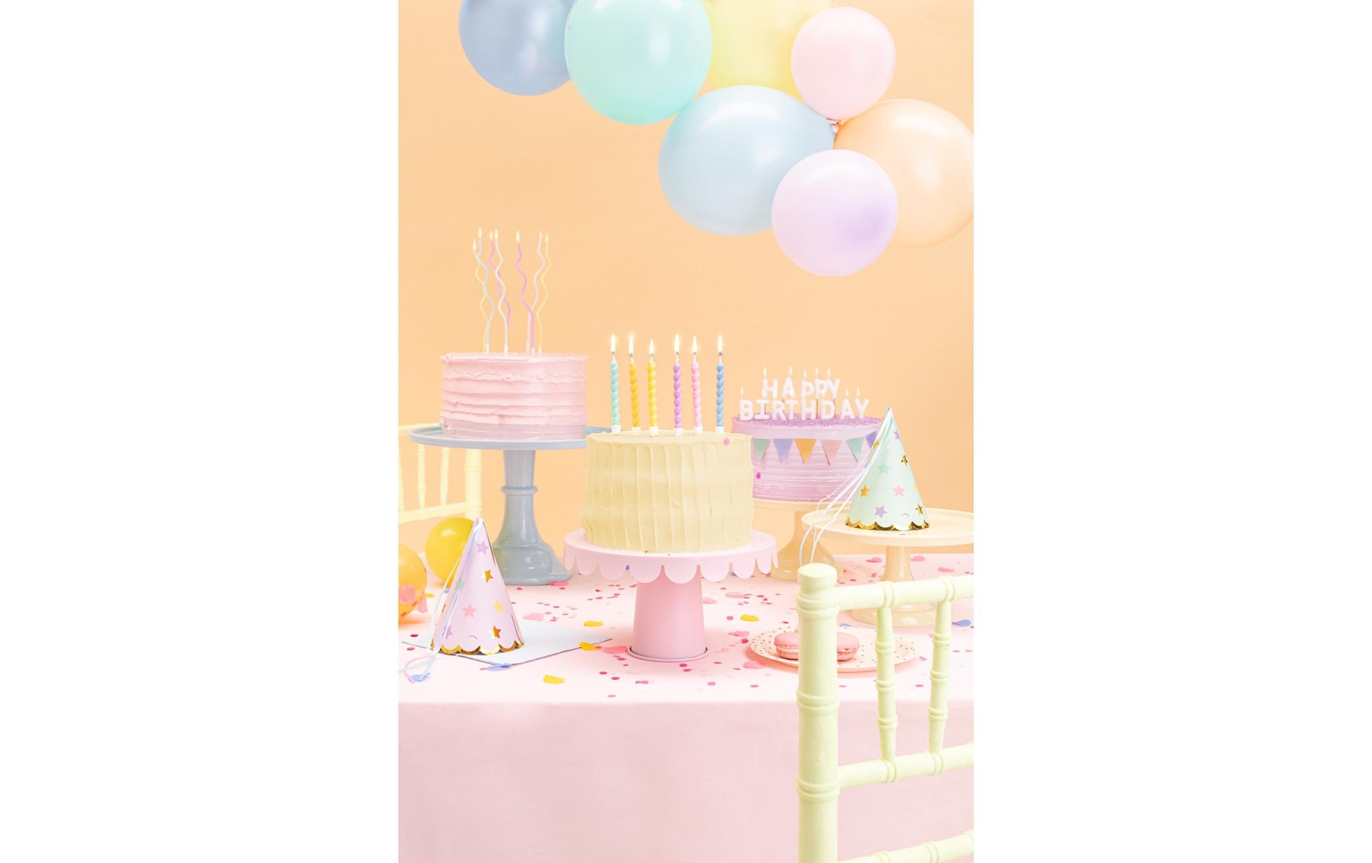 PartyDeco Geburtstagskerzen Spirale – Mehrfarbig – 8,5 cm – 6 Stk