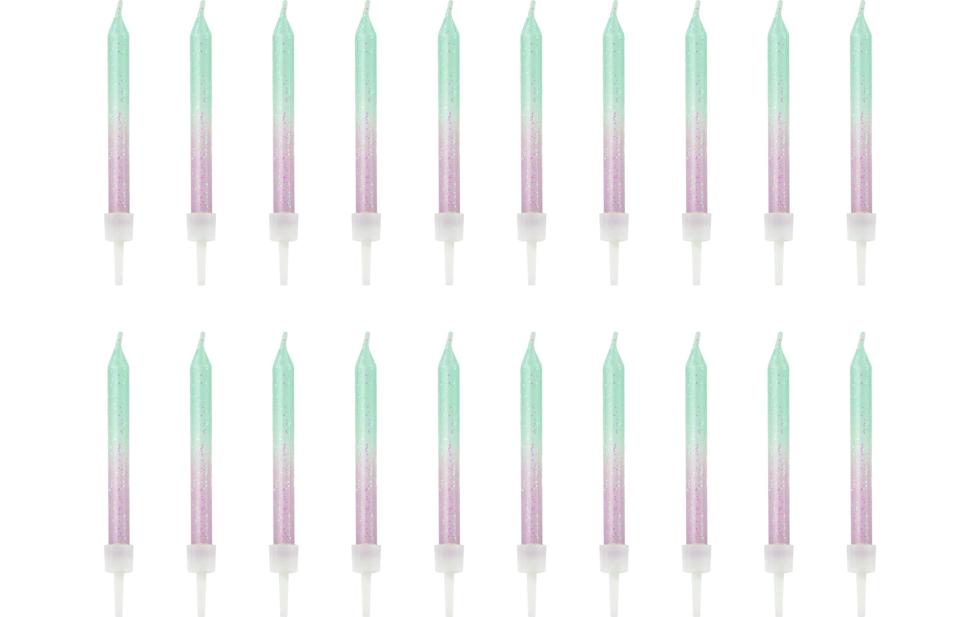 PartyDeco Geburtstagskerzen Meerjungfrau – Mint – 6 cm – 20 Stk