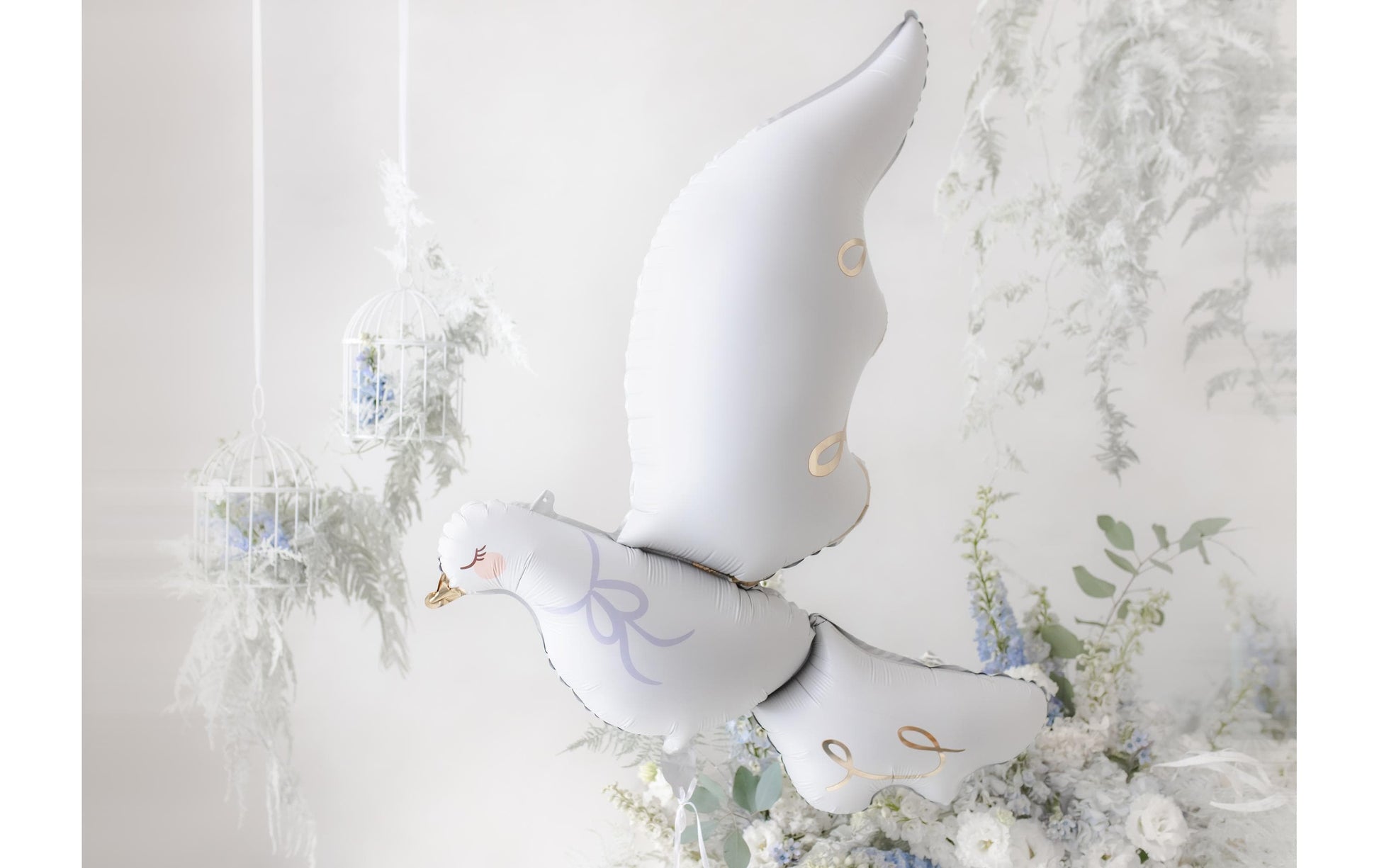PartyDeco Folienballon Taube – Weiss – 80 × 100 cm – 1 Stk