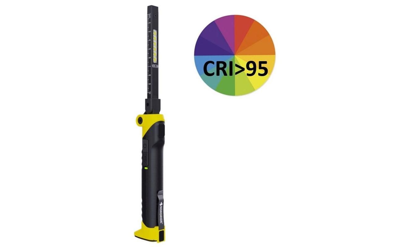 NORDRIDE Arbeitsleuchte Line Flex – 650 lm, Akku, IP65, Magnet, faltbar – Schwarz
