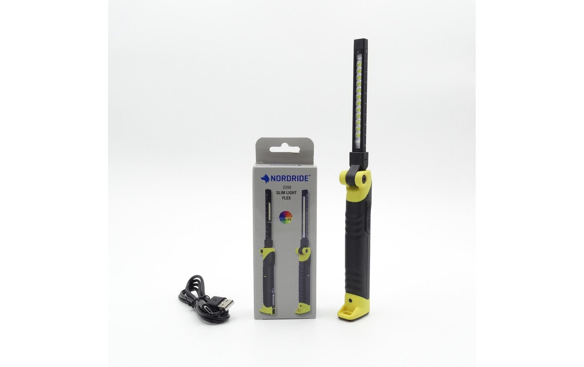 NORDRIDE Arbeitsleuchte Line Flex – 650 lm, Akku, IP65, Magnet, faltbar – Schwarz