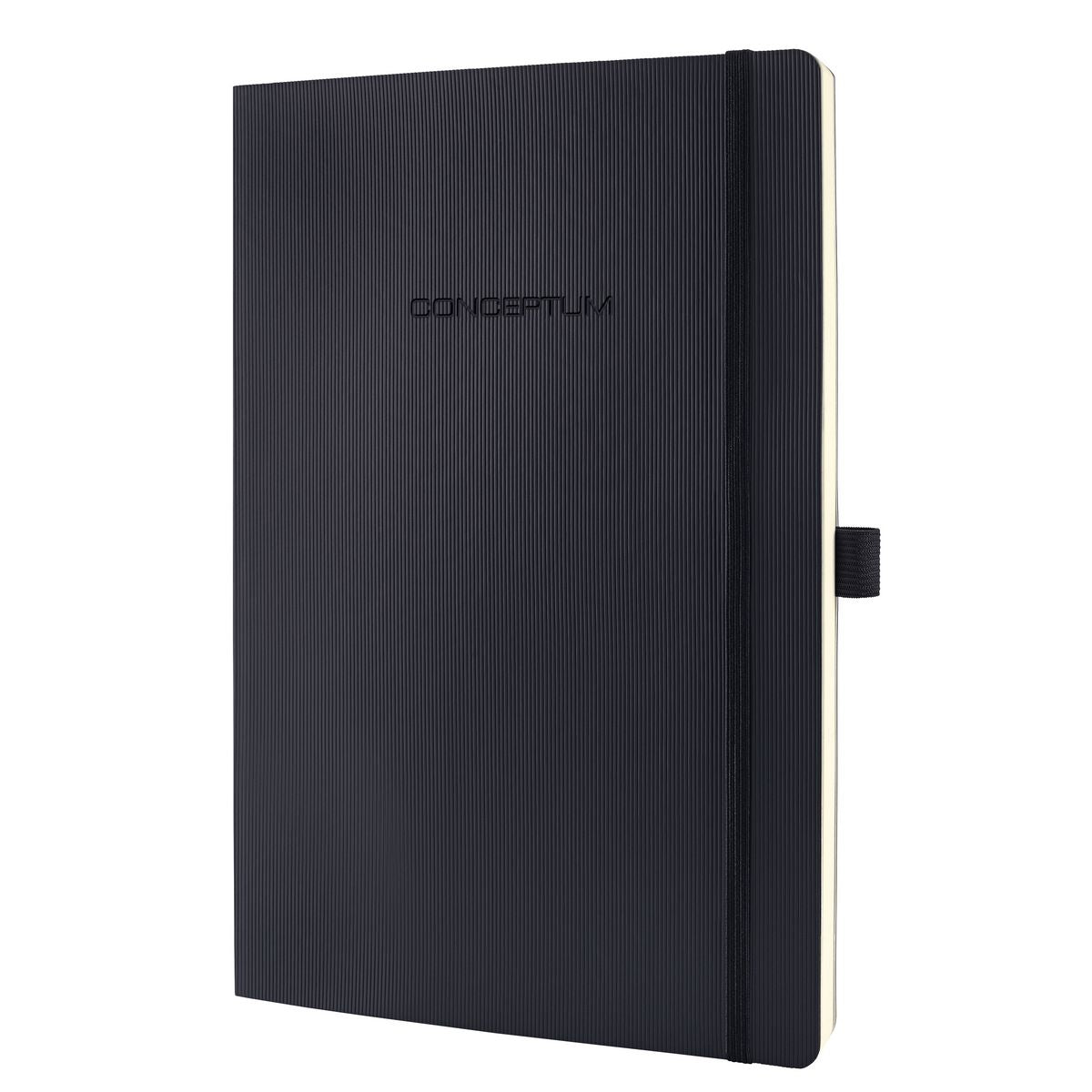 Sigel Notizbuch Conceptum, A4, liniert, Fadenheftung, Softcover, 194 Seiten, 80 g/m² – schwarz