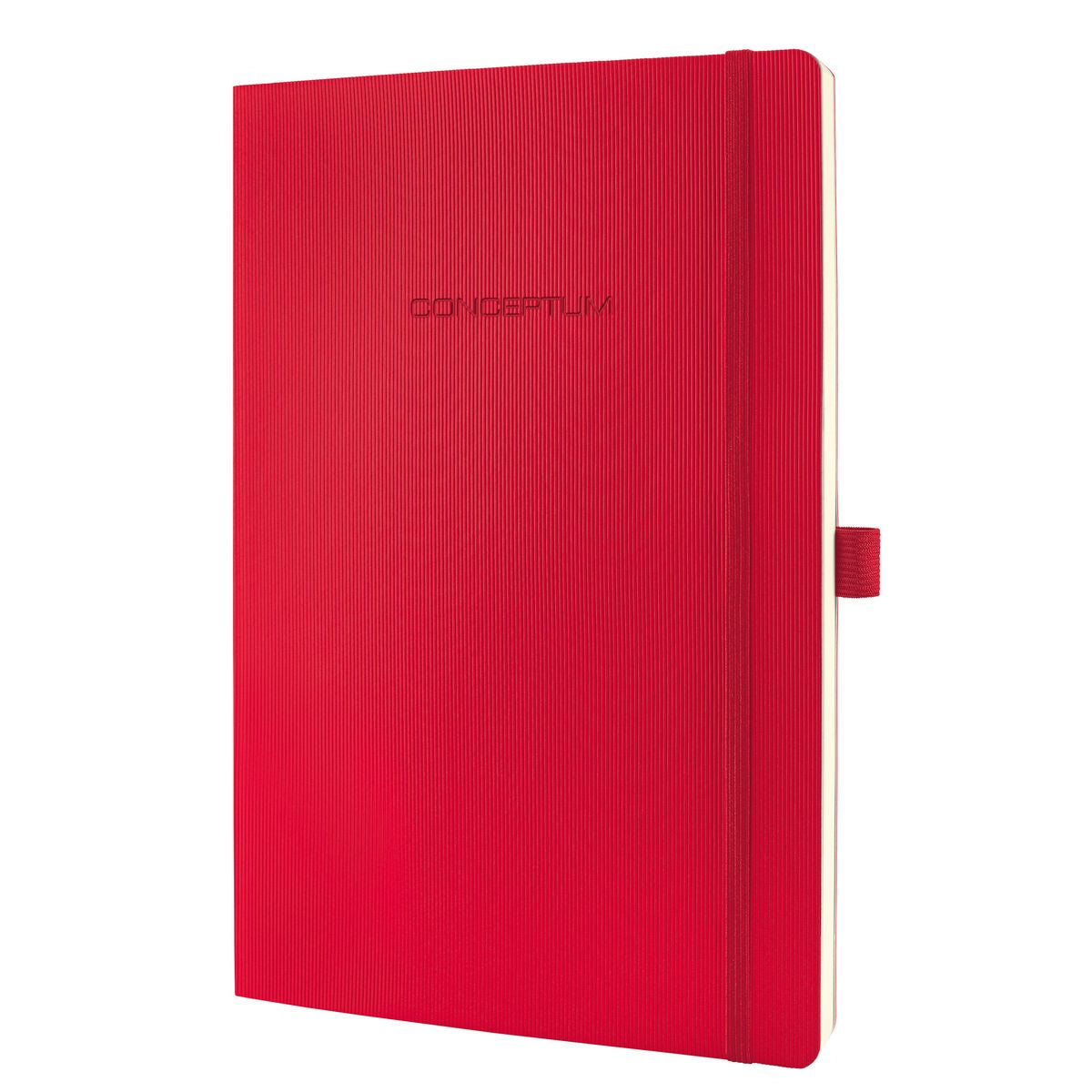 Sigel Notizbuch A4, kariert, Fadenheftung, Softcover, 194 Seiten, 80 g/m² – rot