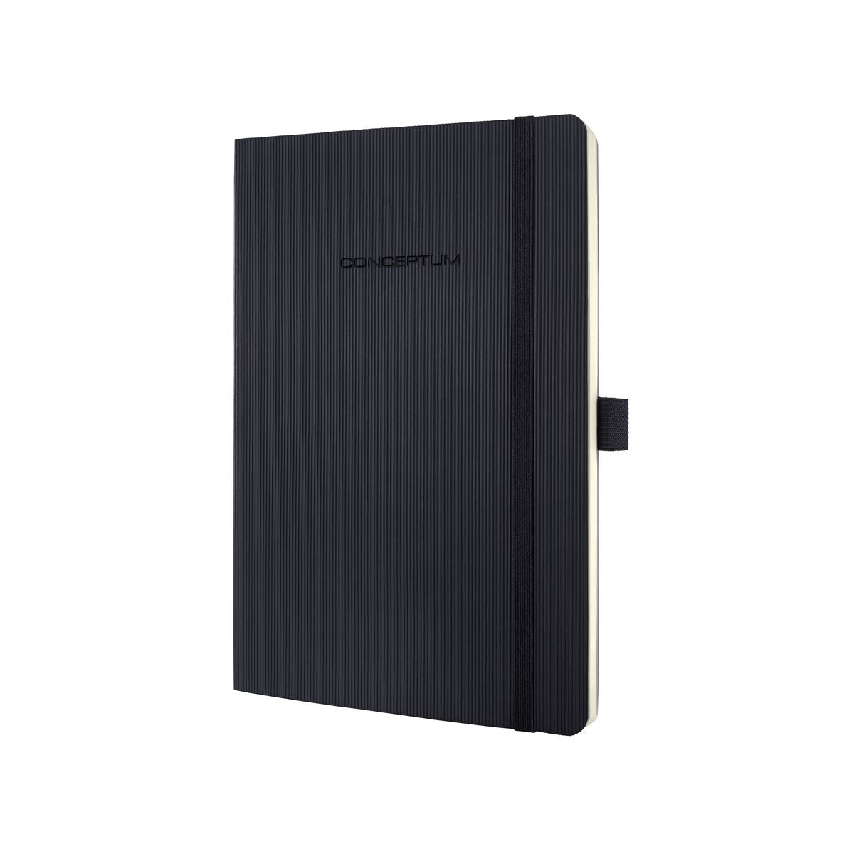 Sigel Notizbuch, A5, kariert 5 mm, Fadenheftung, Softcover, 194 Seiten, 80 g/m² – schwarz