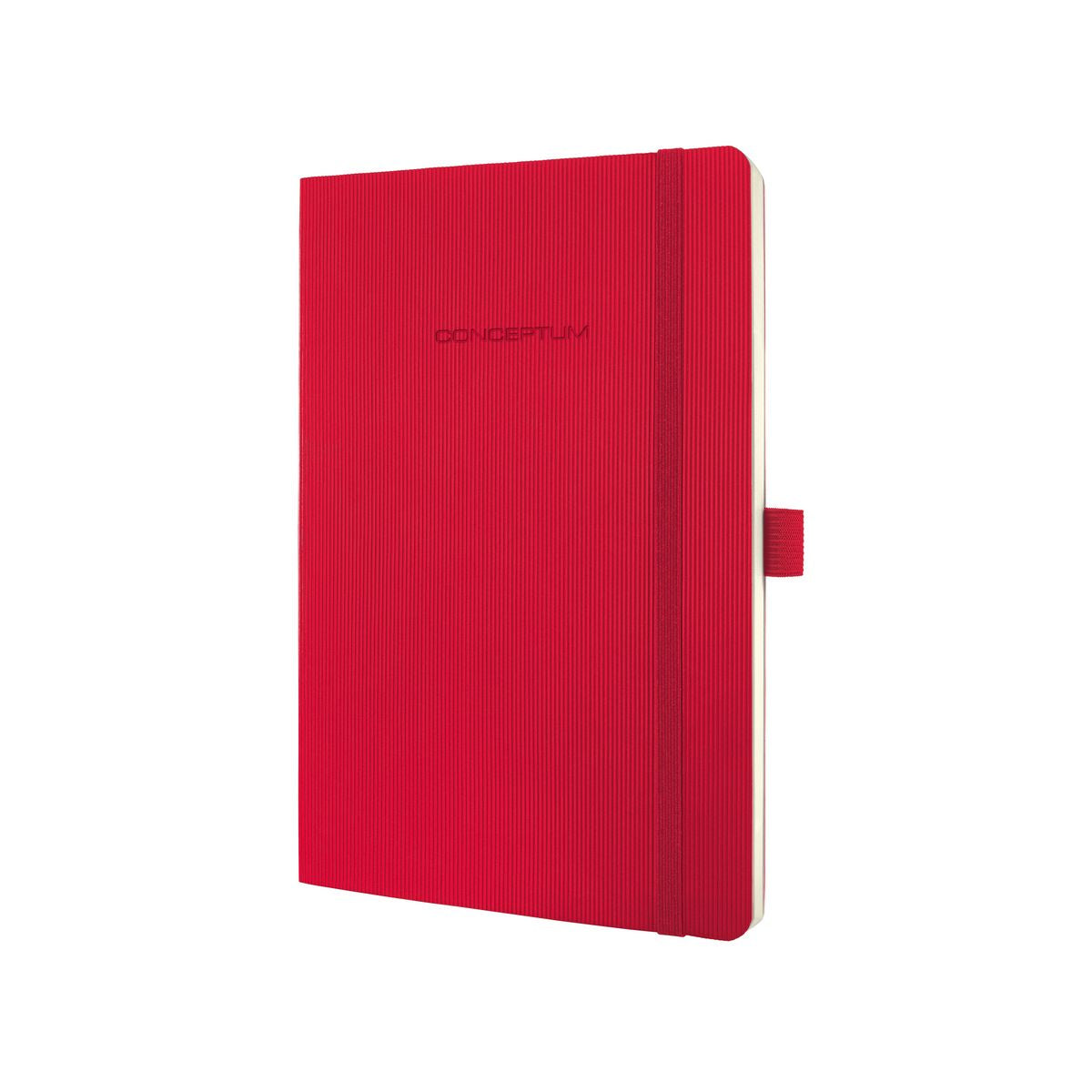 Sigel Notizbuch, 135 × 210 mm, kariert, Fadenheftung, Softcover, 194 Seiten, 80 g/m² – rot