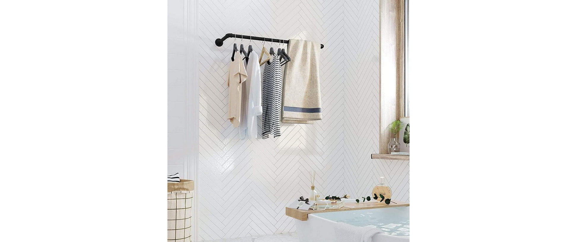Songmics Wandhalterung – Stahl – Schwarz (– 50 kg) – 920 × 75 × 300 mm