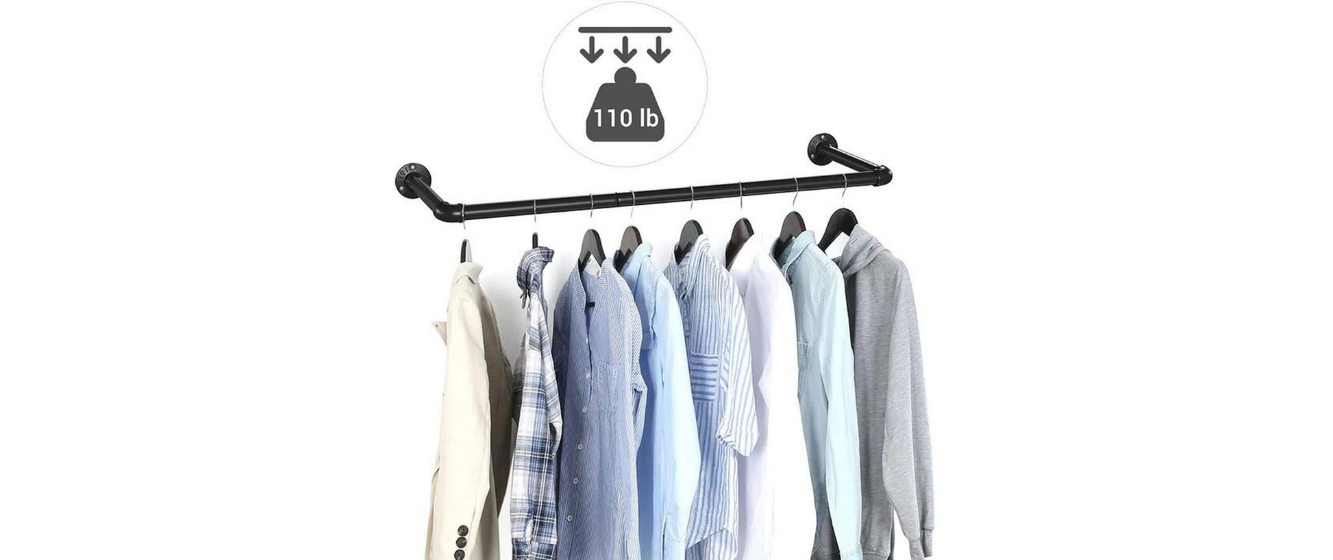 Songmics Wandhalterung – Stahl – Schwarz (– 50 kg) – 920 × 75 × 300 mm