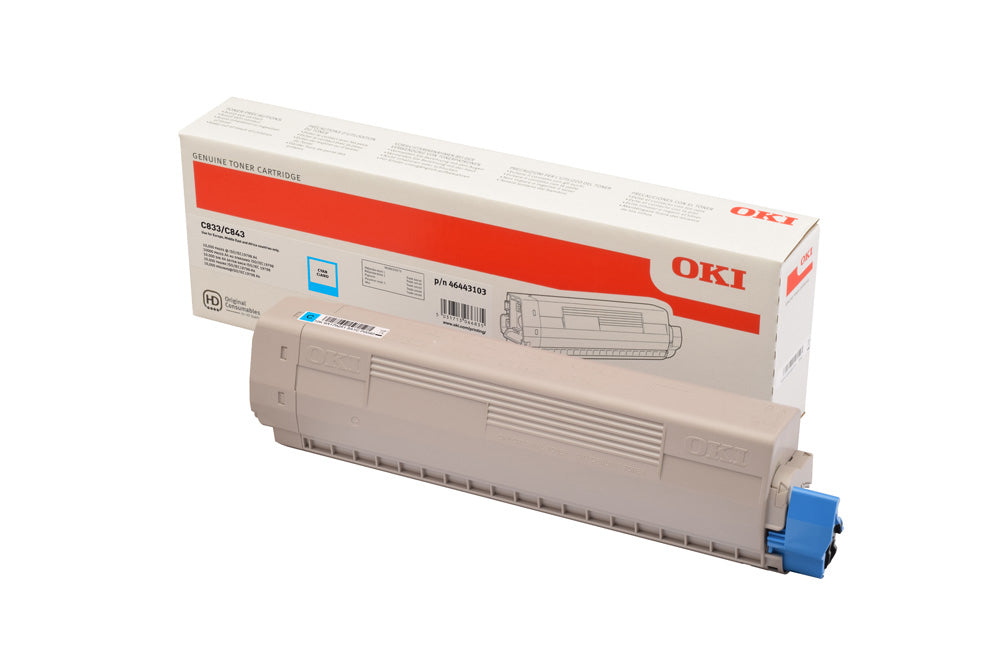 OKI Toner 46443103 – Cyan, 10000 Seiten – für OKI C833/C843