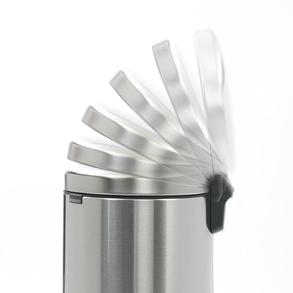 Brabantia NewIcon Papierkorb – 20 l – Edelstahl, silber matt – Ø 290 × H 467 mm