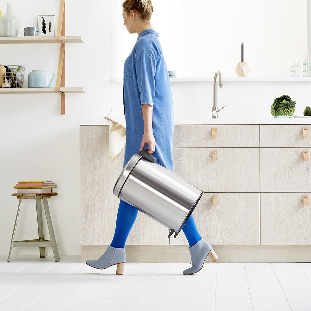 Brabantia NewIcon Papierkorb – 20 l – Edelstahl, silber matt – Ø 290 × H 467 mm