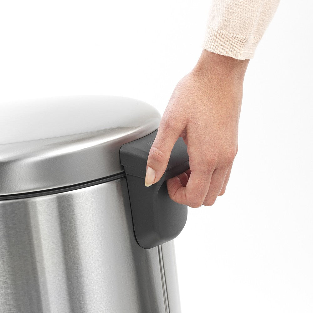 Brabantia NewIcon Papierkorb – 20 l – Edelstahl, silber matt – Ø 290 × H 467 mm