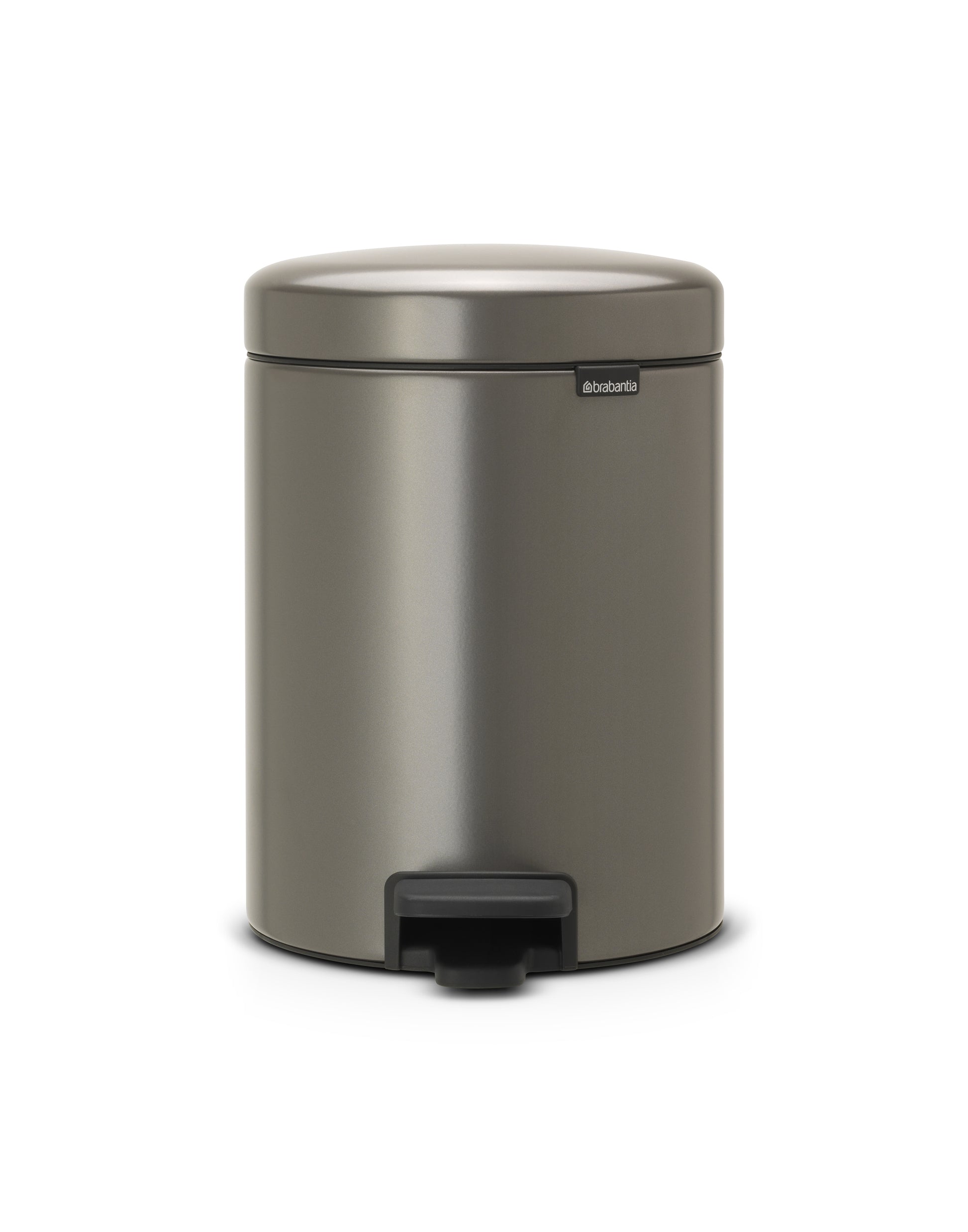 Brabantia NewIcon Treteimer – 5 l – Edelstahl, rund – Soft-Close, Anti-Rutsch-Basis