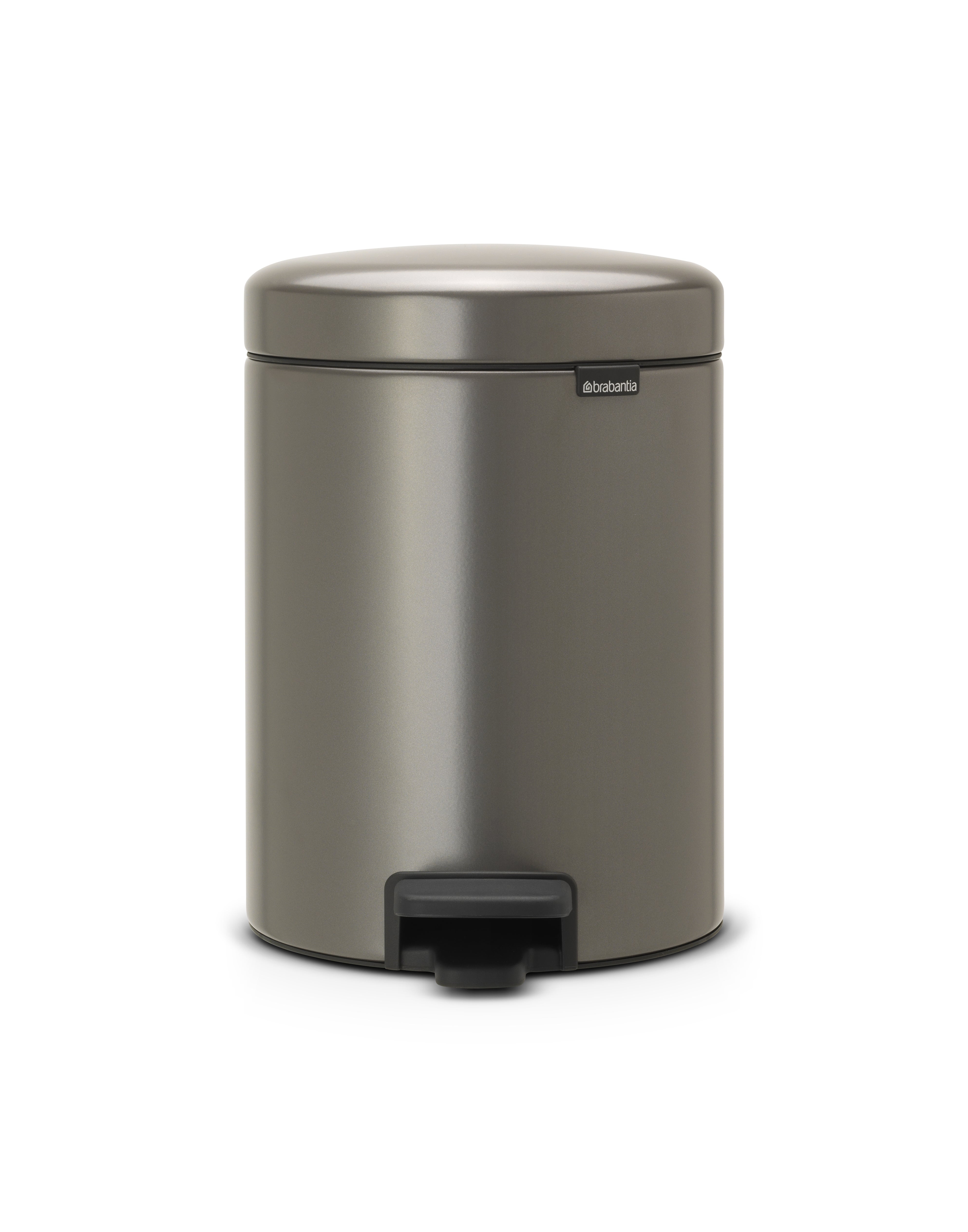 Brabantia NewIcon Treteimer – 5 l – Edelstahl, rund – Soft-Close, Anti-Rutsch-Basis