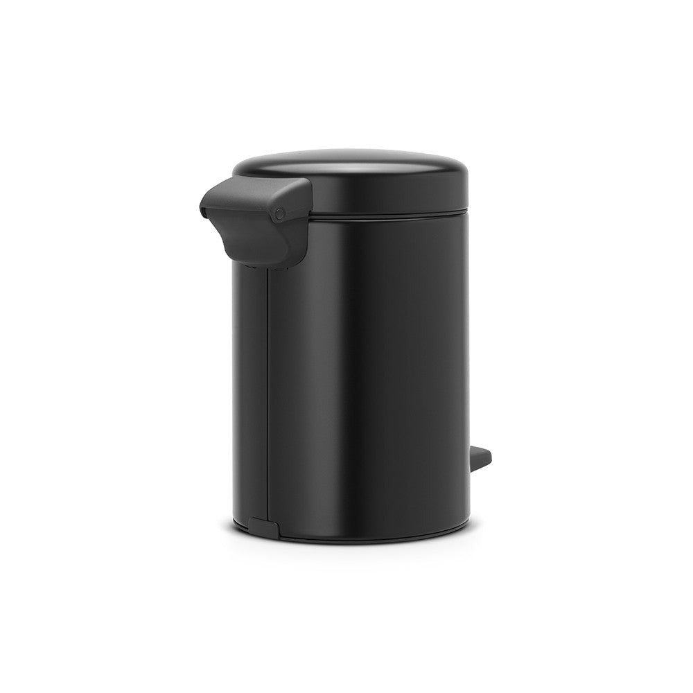 Brabantia newIcon Treteimer – 3 l – Edelstahl, rund – Schwarz – Soft-Close