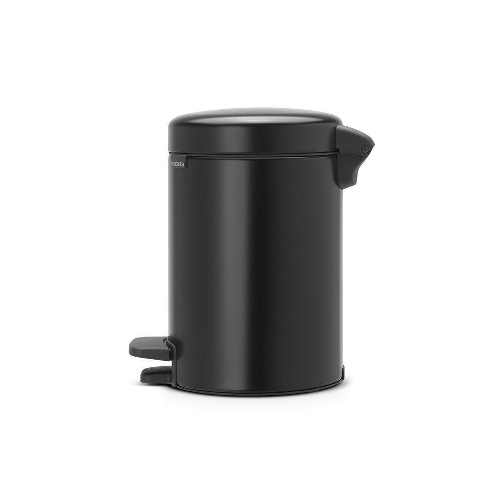 Brabantia newIcon Treteimer – 3 l – Edelstahl, rund – Schwarz – Soft-Close