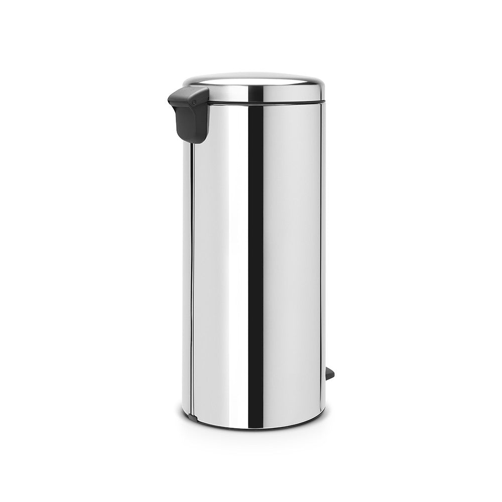 Brabantia NewIcon Papierkorb – 30 l, mit Deckel – Edelstahl, Silber – Ø 300 × H 679 mm
