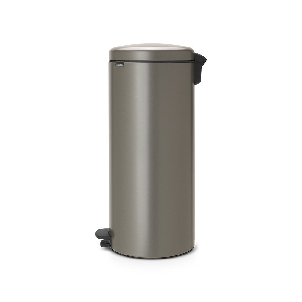 Brabantia NewIcon Papierkorb – 30 l – mit Deckel, Platin – Soft-Close, Geruchsdicht