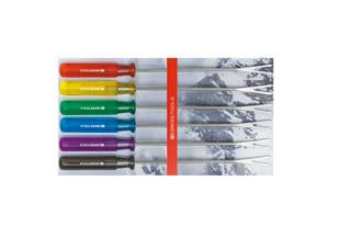 PB Swiss Tools Fleischfonduegabeln – 6er-Set, Edelstahl, Kunststoffgriff, Mehrfarbig, für Fondue Chinoise