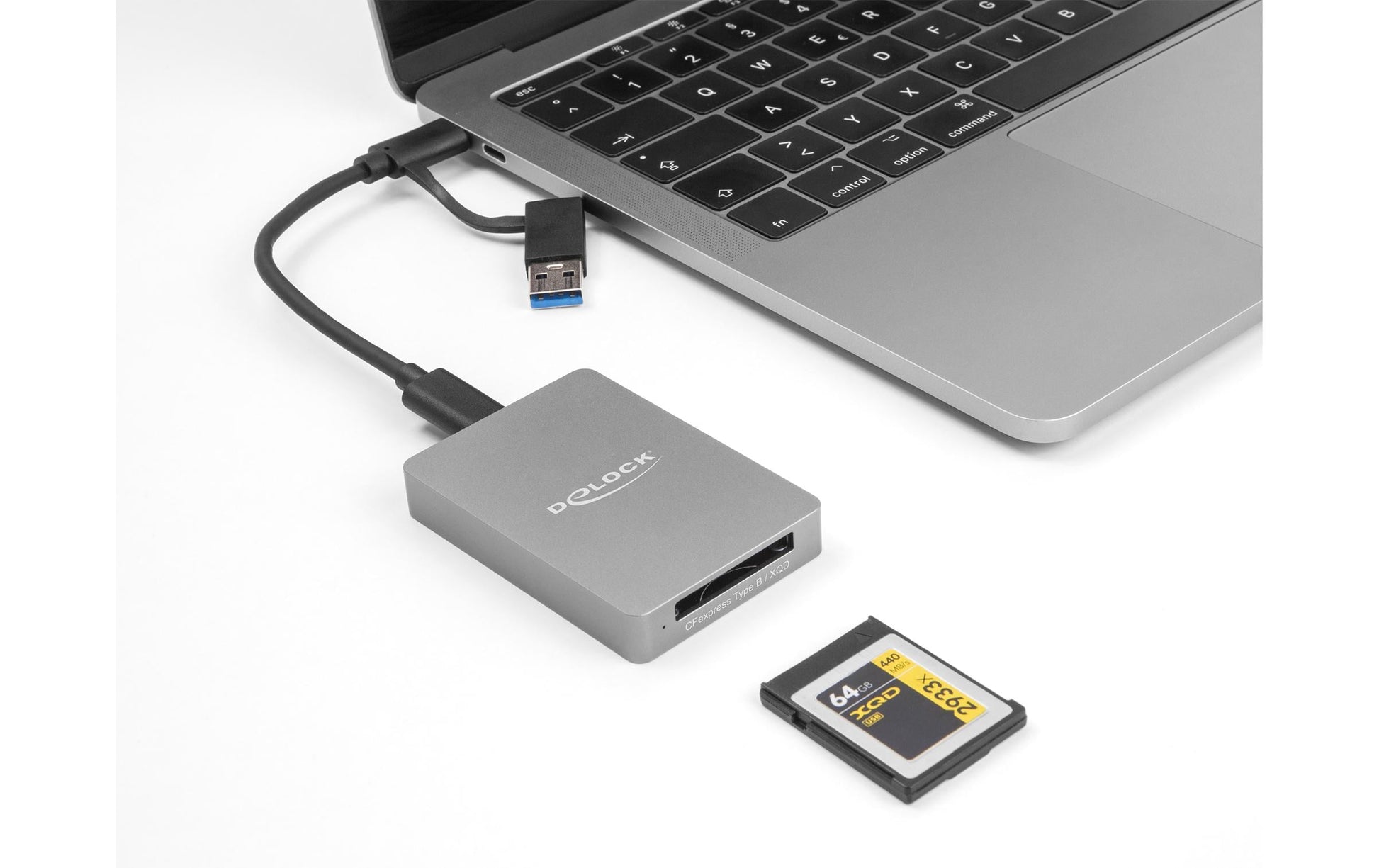 DeLOCK USB-C Kartenleser – CFexpress Typ B, XQD – USB-C 3.2 Gen 2, 10 Gbit/s