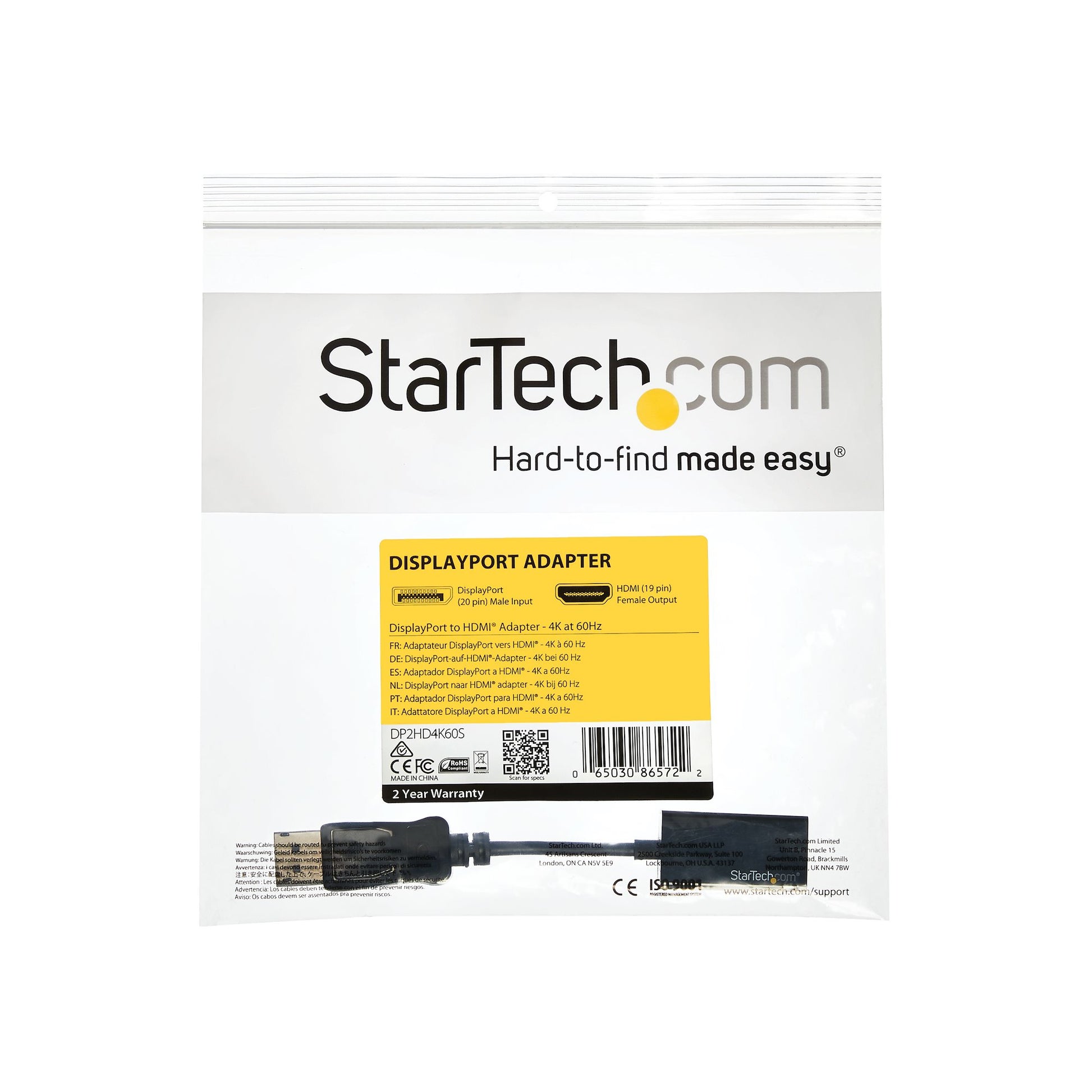 StarTech.com DisplayPort-auf-HDMI-Adapter, 4K@60 Hz