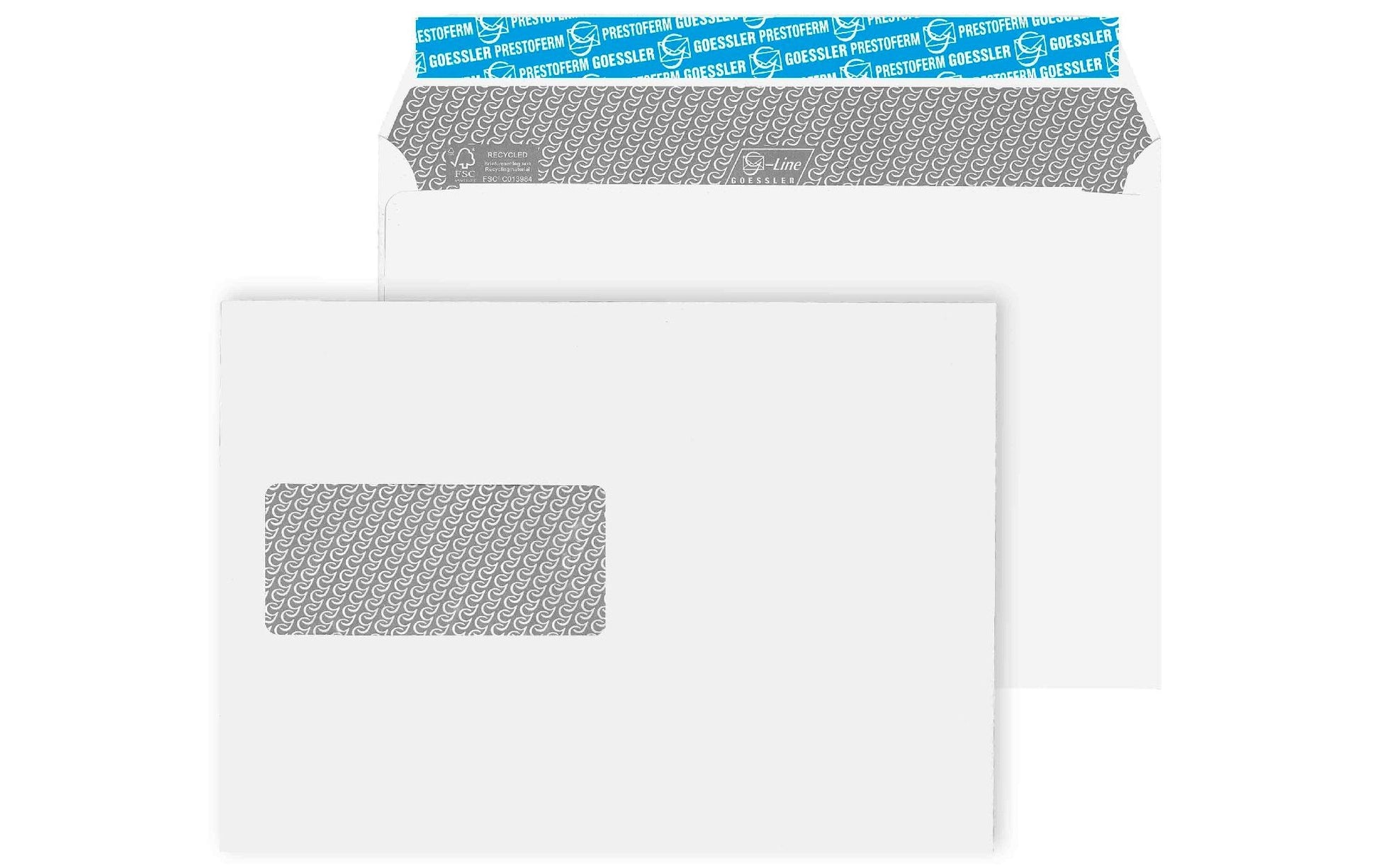 Goessler Couvert C5 (155 × 220 mm), mit Fenster, selbstklebend, weiss, 100 g/m², Recyclingpapier – 500 Stk.