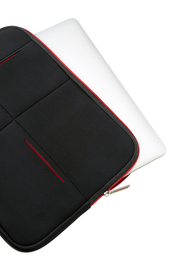 Samsonite Airglow Notebook-Schutzhülle – für Notebooks bis 14,1", 4 l, Neopren/Polyester, Schwarz/Rot