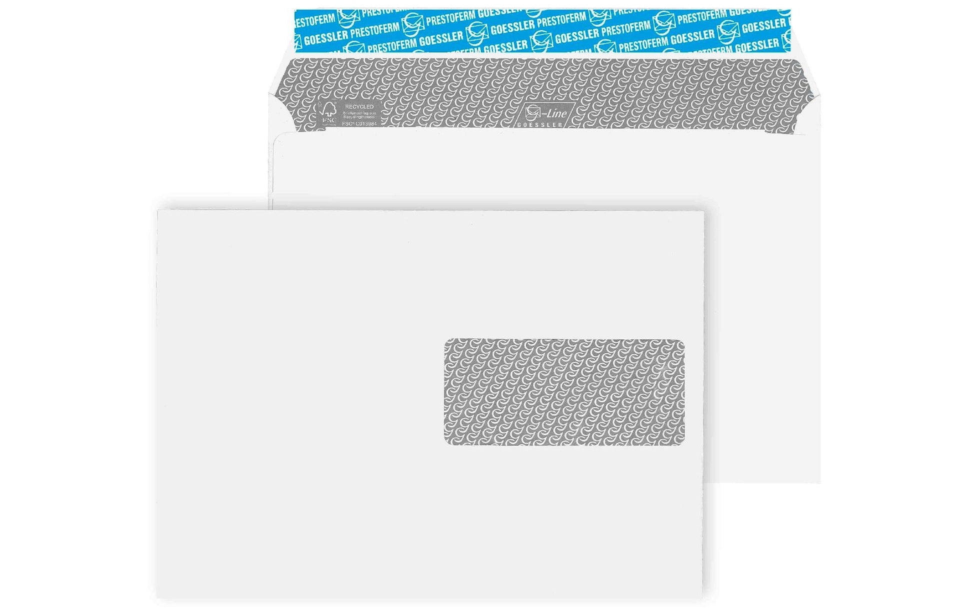 Goessler C5 220 × 155 mm, mit Fenster rechts, weiss, 100 g/m², selbstklebend, 500 Stk. – Goessler