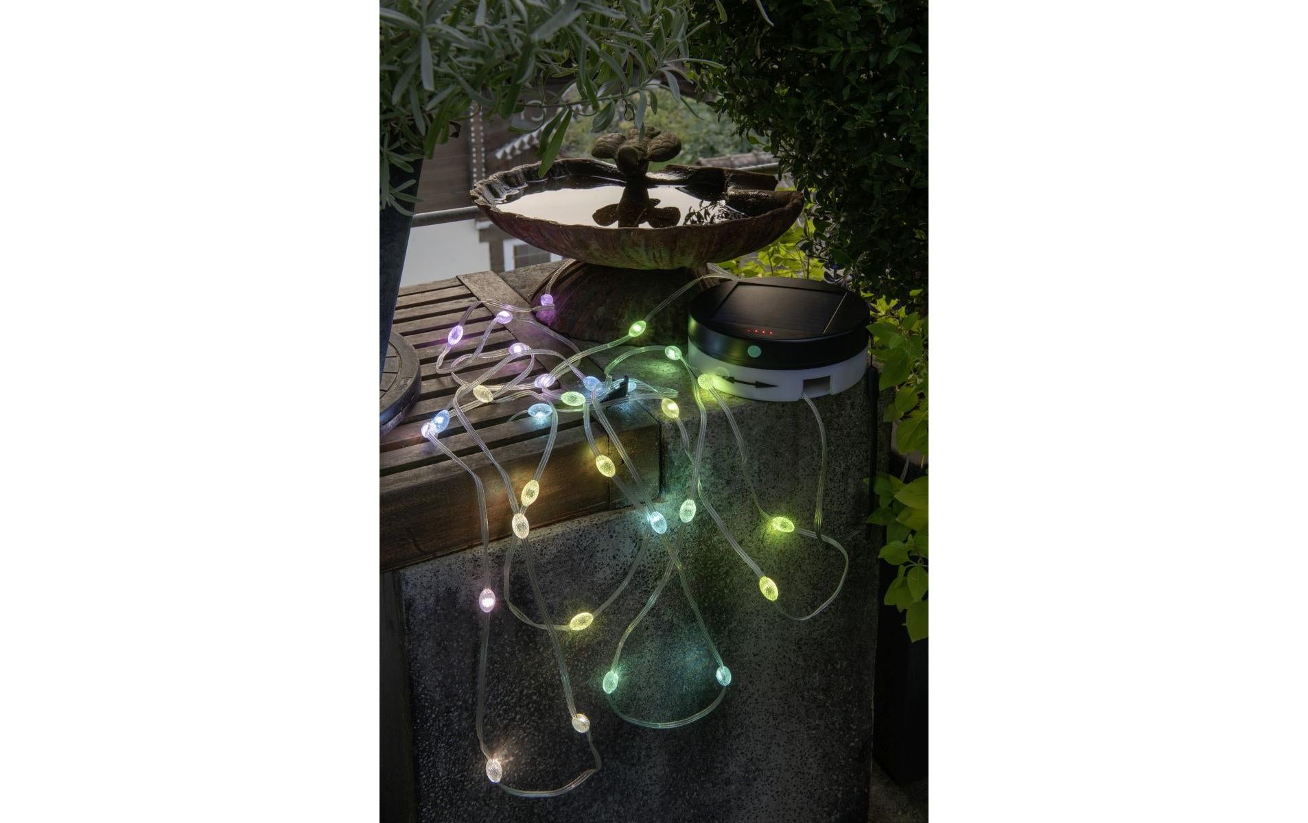STT Lichterkette Motion Light – 5 m – Mehrfarbig – Akku & Solar – Starterset – Grün – Kunststoff
