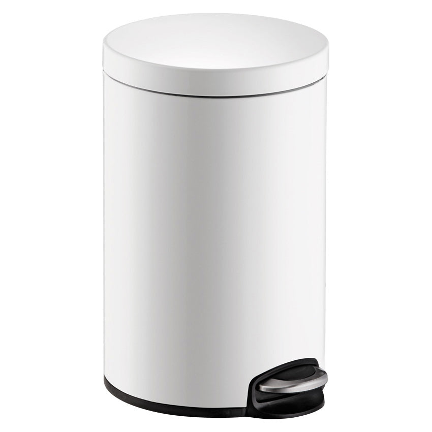 Helit Papierkorb the silent – 12 l – Stahl, weiss – Ø 245 × H 405 mm