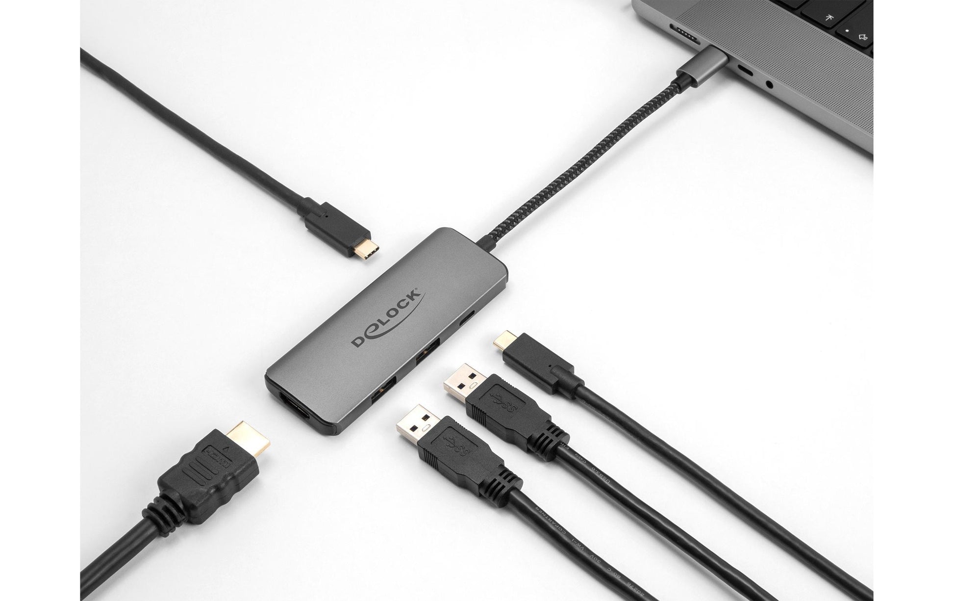 DeLOCK Dockingstation – USB-C, 1× HDMI, 2× USB-A, 2× USB-C, 100 W PD, für Windows/Mac/Linux