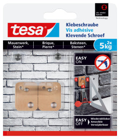 TESA Haken – braun – 5 kg – 2 Stück