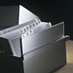 3L Register-Tabs 150 × 10 mm – bedruckt (Ziffern, Monate, Buchstaben), 5 Tabs, PET, weiss, selbstklebend