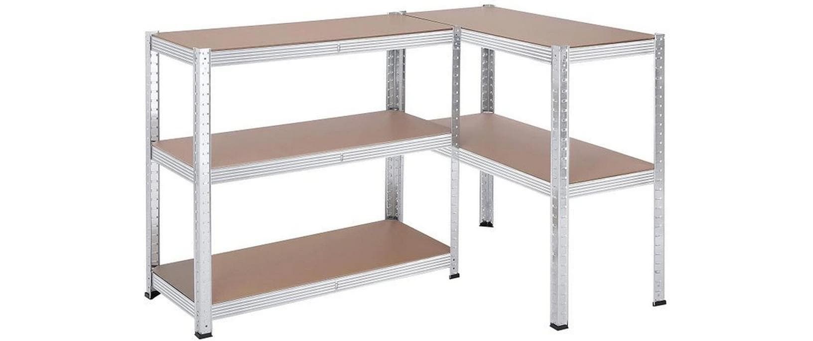 Songmics Lagerregal – freistehend – je 5 Böden – 40 × 90 × 180 cm – 175 kg pro Boden – Silber – 2er-Set