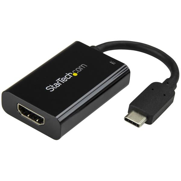 StarTech.com USB-C zu HDMI Adapter – 4K (3840 × 2160) @ 60 Hz, HDMI 2.0, PD 60 W, 0,1 m – Schwarz