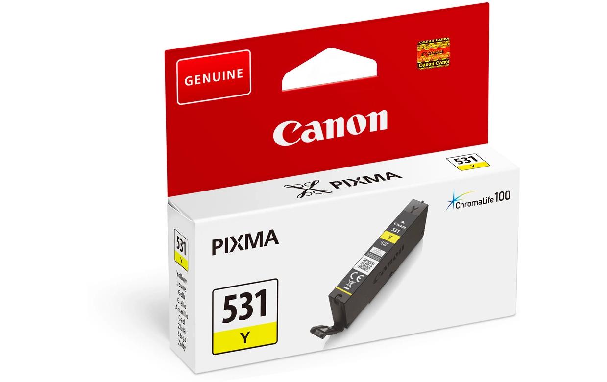 Canon Tintenpatrone CLI-531, Gelb, 8,2 ml – für Tintenstrahldrucker und Multifunktionsgeräte