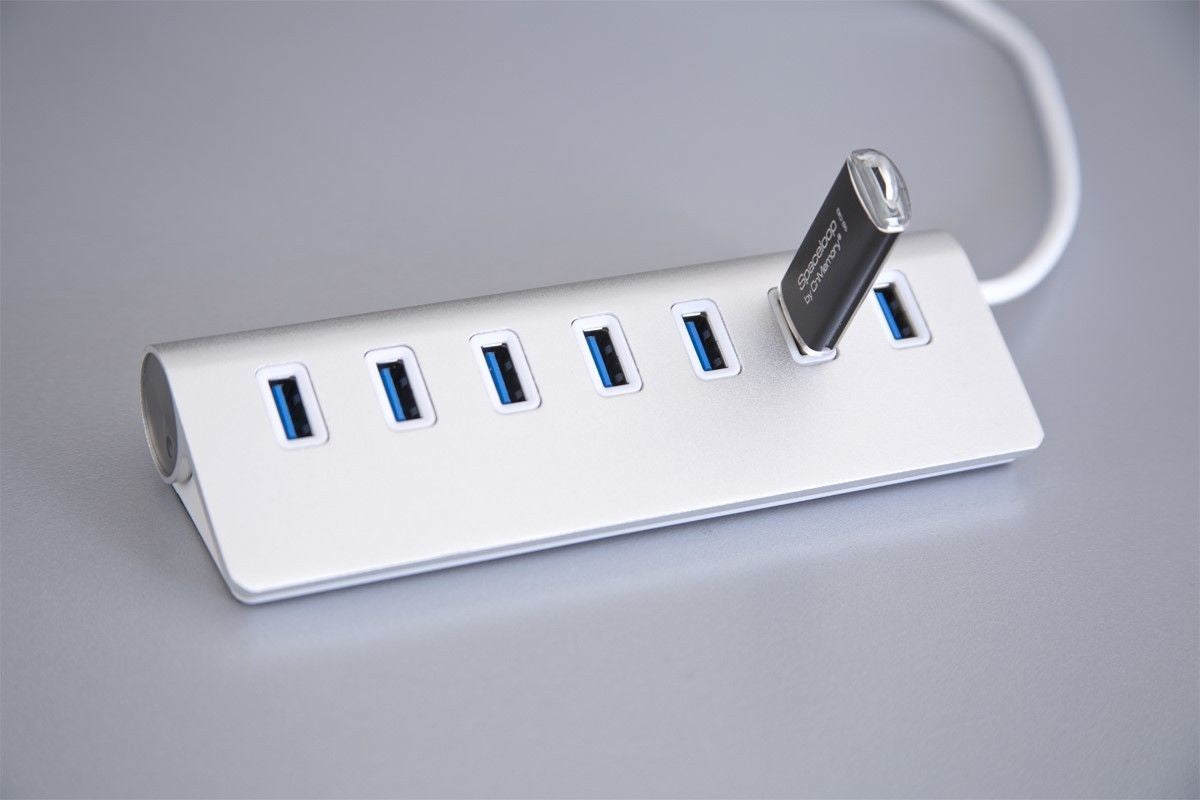 EXSYS EX-1137 USB-Hub – USB-C, 7× USB-A, für Windows/Mac
