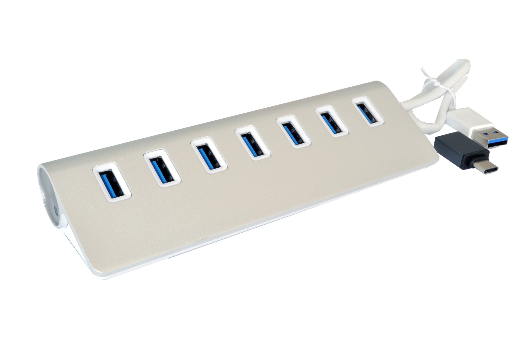 EXSYS EX-1137 USB-Hub – USB-C, 7× USB-A, für Windows/Mac