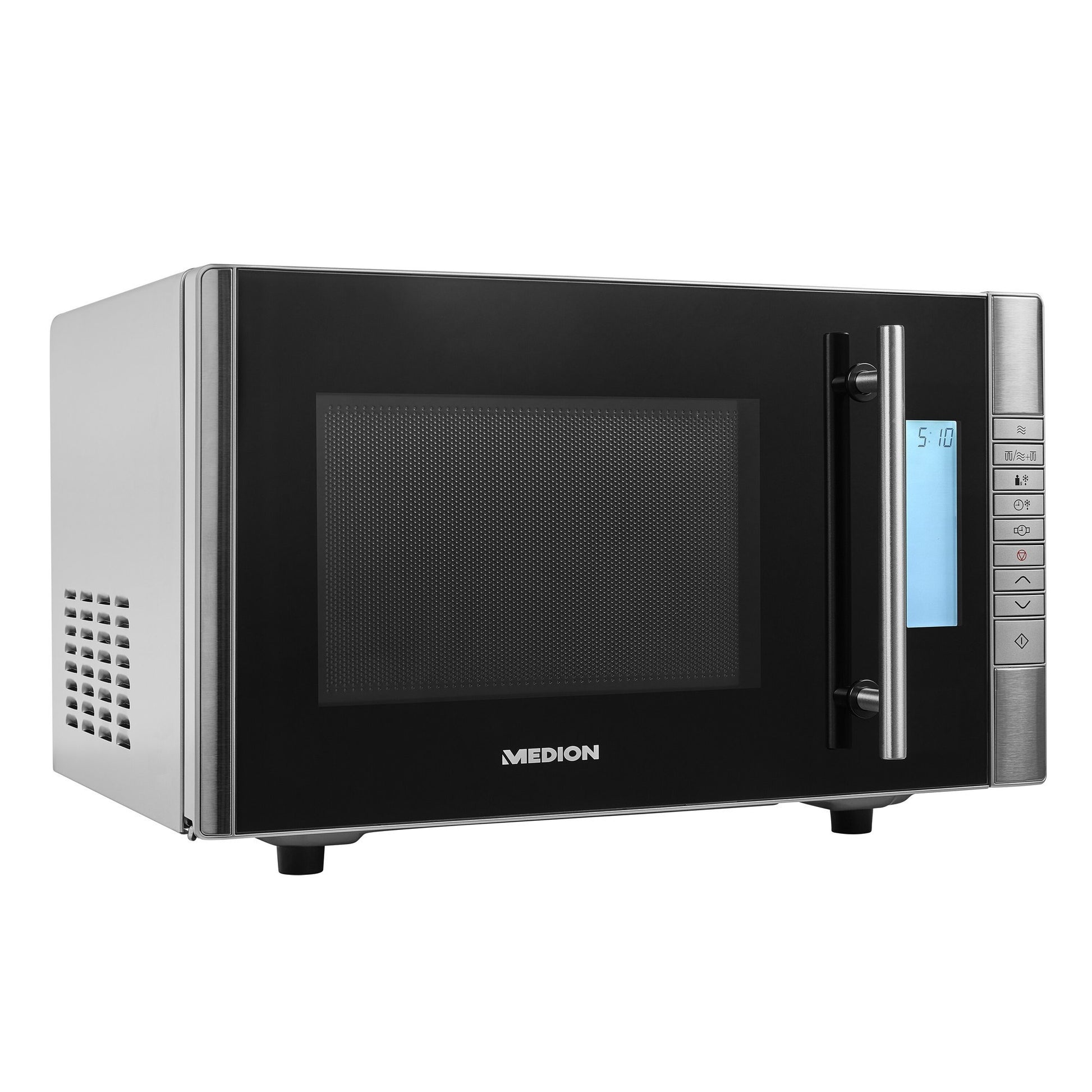 MEDION Grill-Mikrowelle MD 14482 – 20 l, Grill, 800 W – Schwarz/Edelstahl