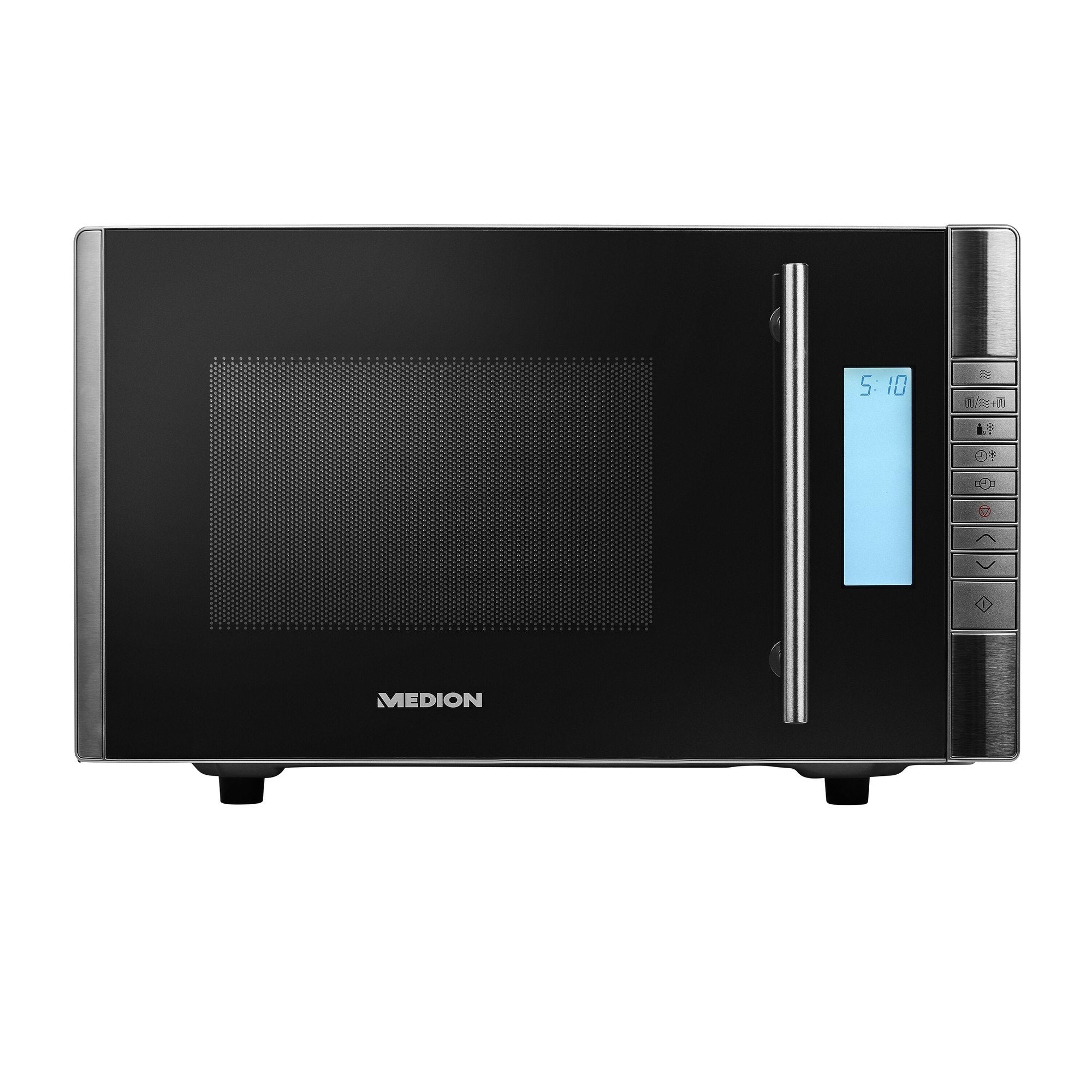 MEDION Grill-Mikrowelle MD 14482 – 20 l, Grill, 800 W – Schwarz/Edelstahl