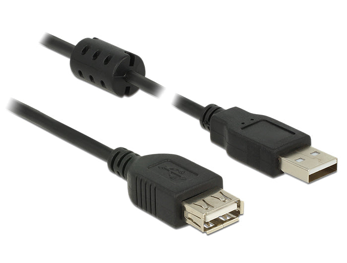 DeLOCK USB-A Verlängerungskabel (Stecker auf Buchse) – USB 2.0 (480 Mbit/s) – 1,5 m – Schwarz