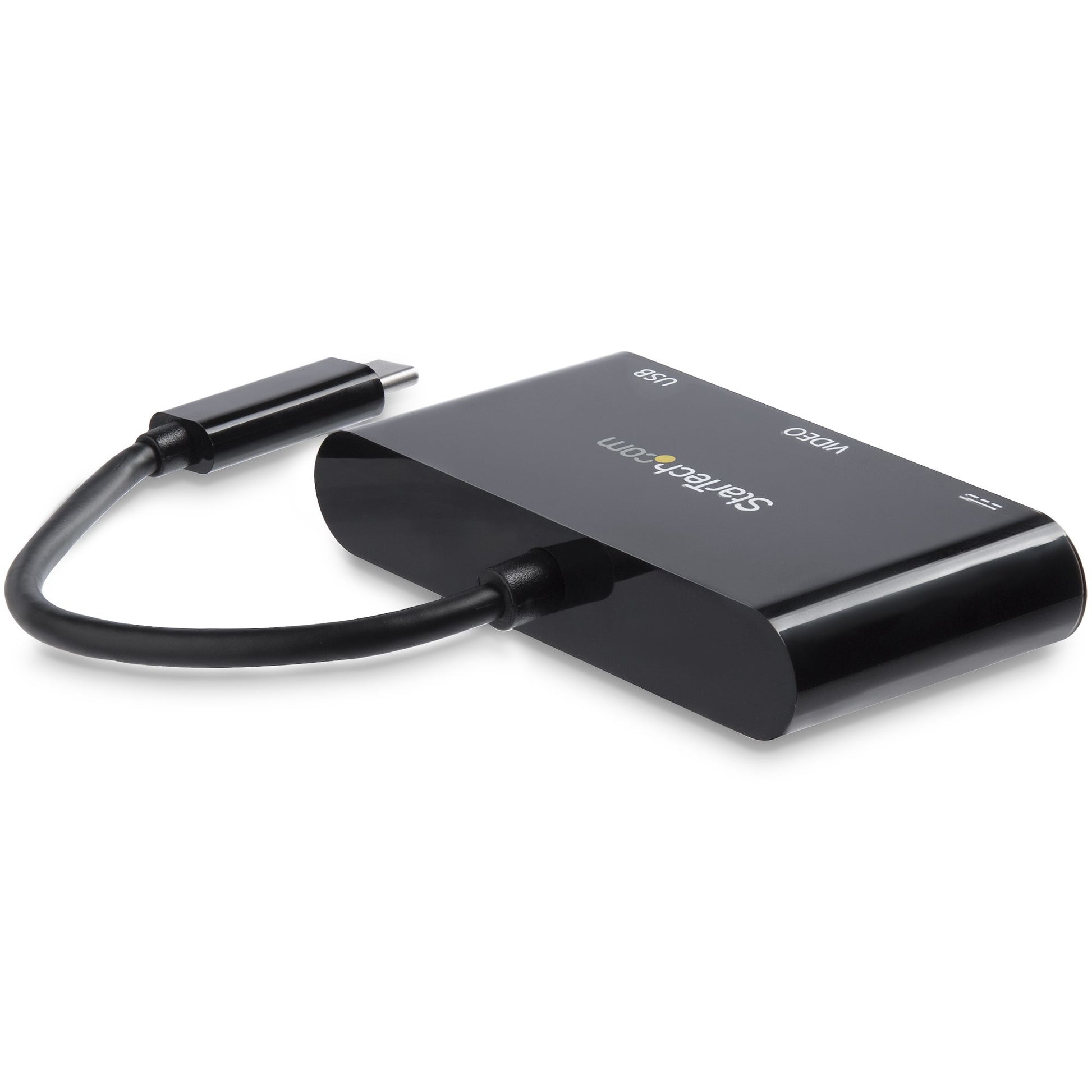 StarTech.com USB-C Adapter zu VGA – 2048 × 1280, 1× USB-A, PD 60 W, USB 3.2 Gen 1 (5 Gbit/s), 14 cm, Schwarz