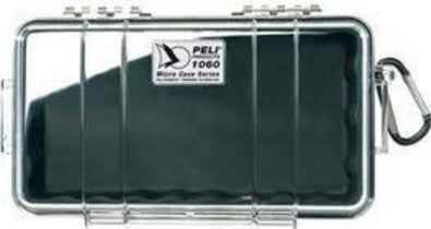 Peli Schutzkoffer Micro Case 1060 – IP67, Sperrschloss, Karabinerhaken – 1,3 l, 251×67×142 mm – Schwarz