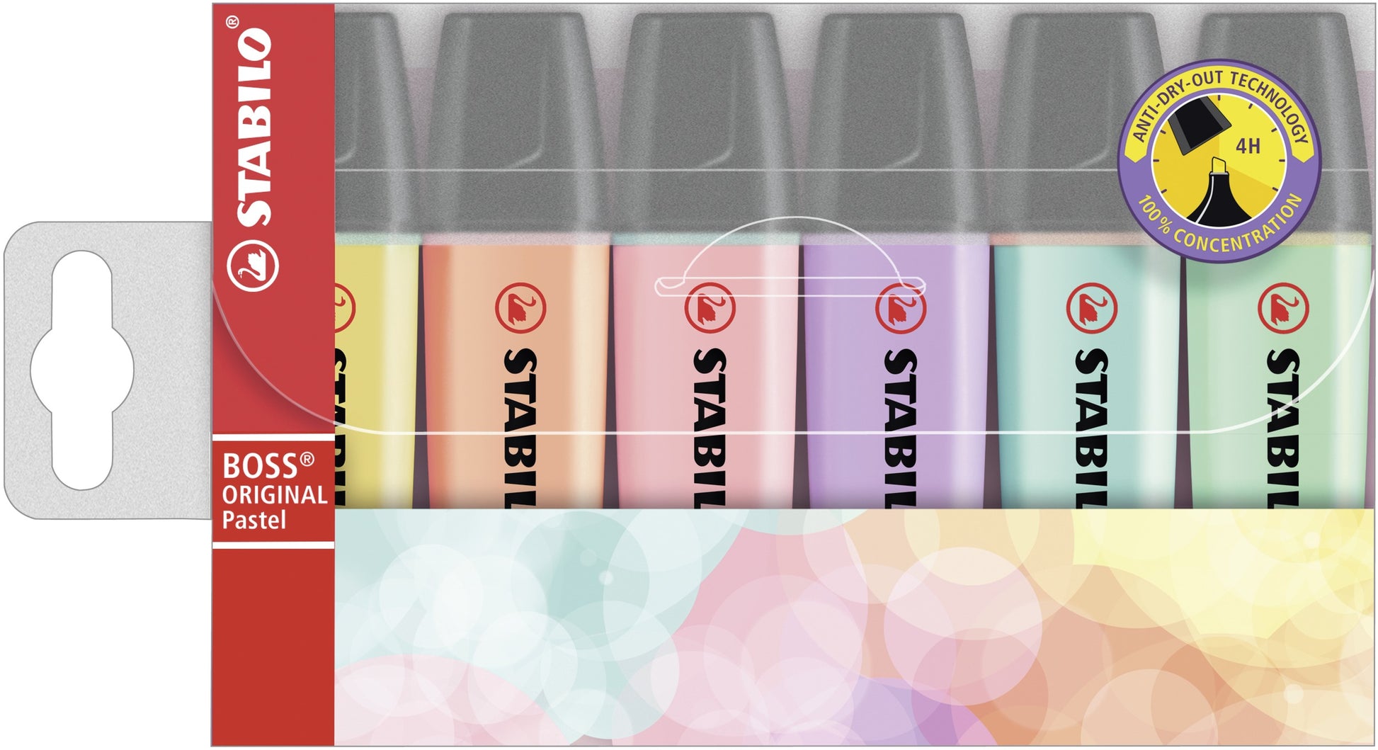 STABILO BOSS Original Textmarker Set 6 Farben Pastell – Keilspitze, 2–5 mm