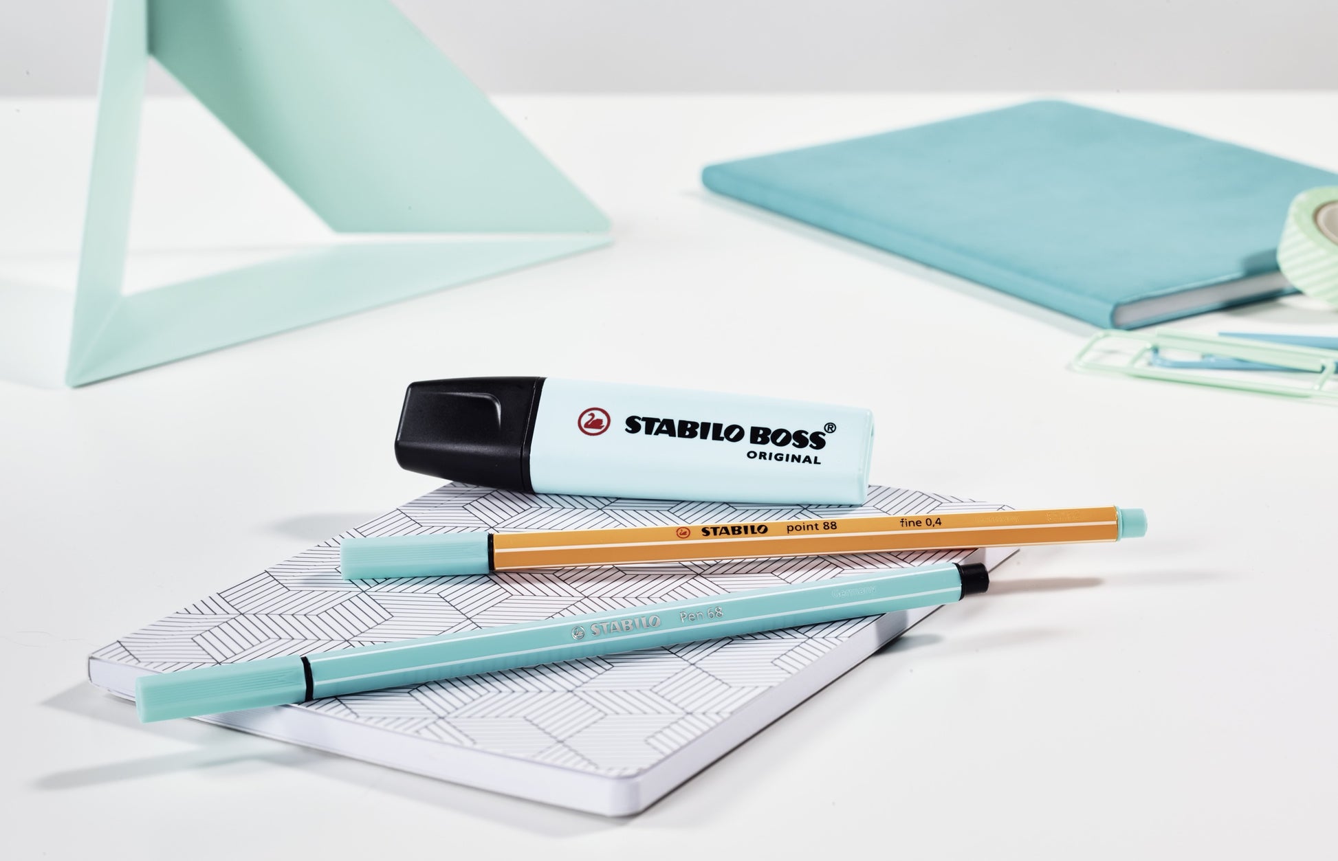 STABILO BOSS Original Textmarker Set 4 Pastellfarben – Keilspitze, 2–5 mm