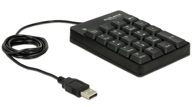 DeLOCK 12481 – Nummernblock – USB-A kabelgebunden – 19 Tasten – Schwarz