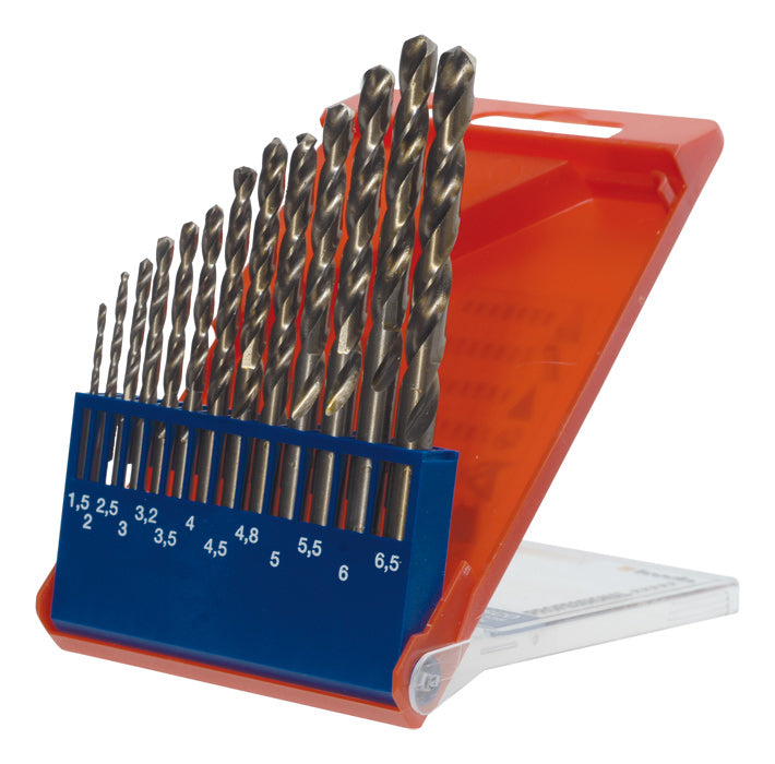 kwb Spiralbohrersatz 1,5–6,5 mm HSS-Co Zylinderschaft – für Metall – 13-tlg. – 135° Spitzwinkel
