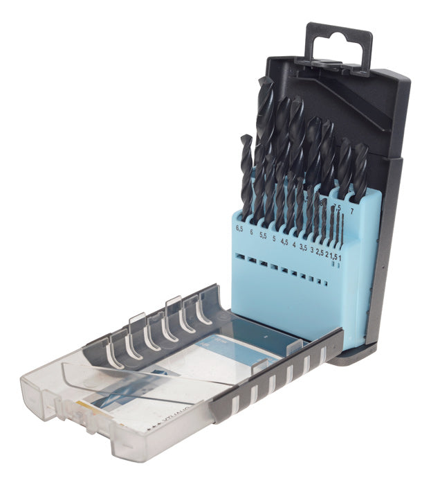 kwb Spiralbohrer-Set 1–10 mm HSS Zylinderschaft – für Metall & Kunststoff – 19-tlg. – mit Tasche