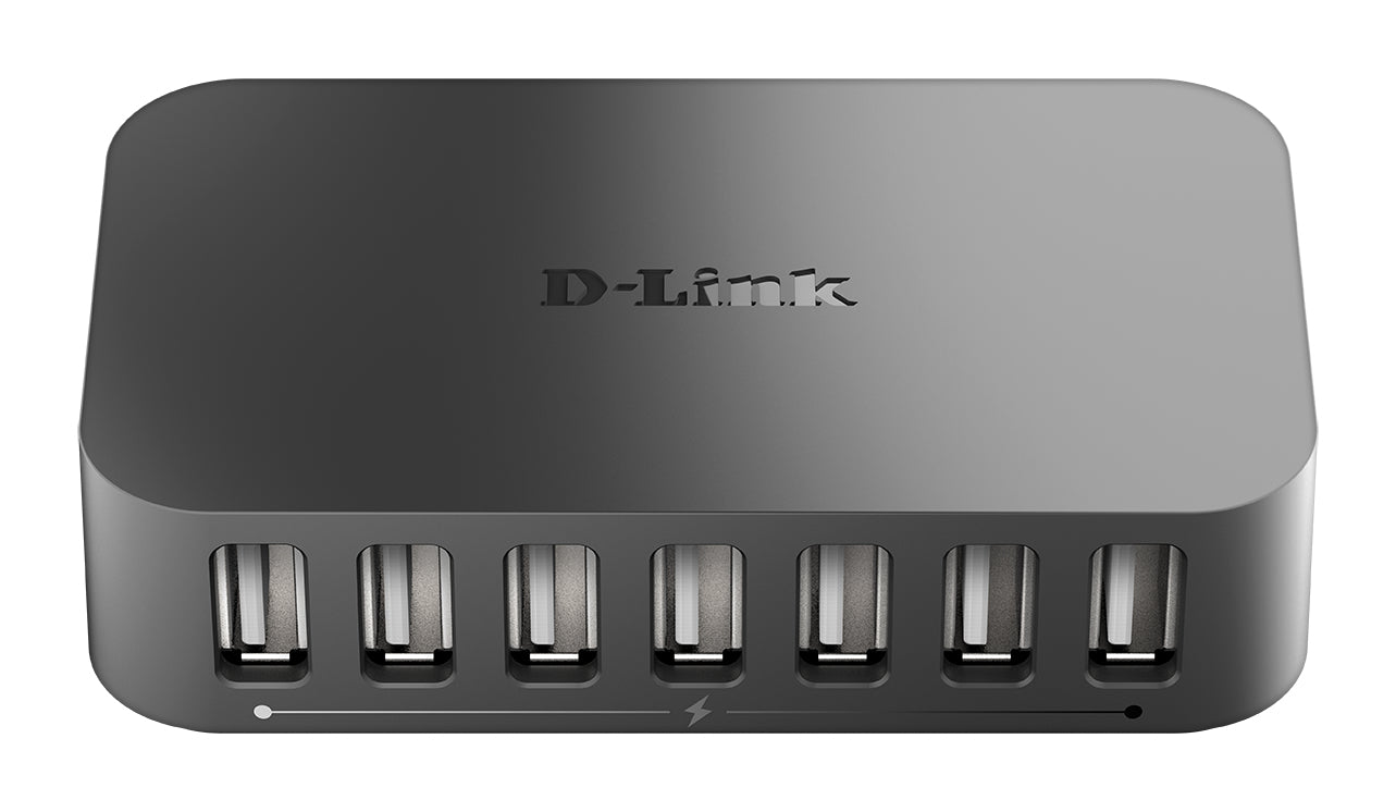D-Link DUB-H7 USB-Hub – USB 2.0, 7× USB-A, für Windows/Mac/Linux