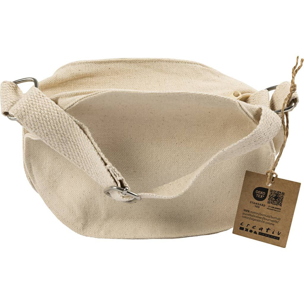 Creativ Company Umhängetasche, Baumwolle, Beige, 18 × 13,5 × 8 cm