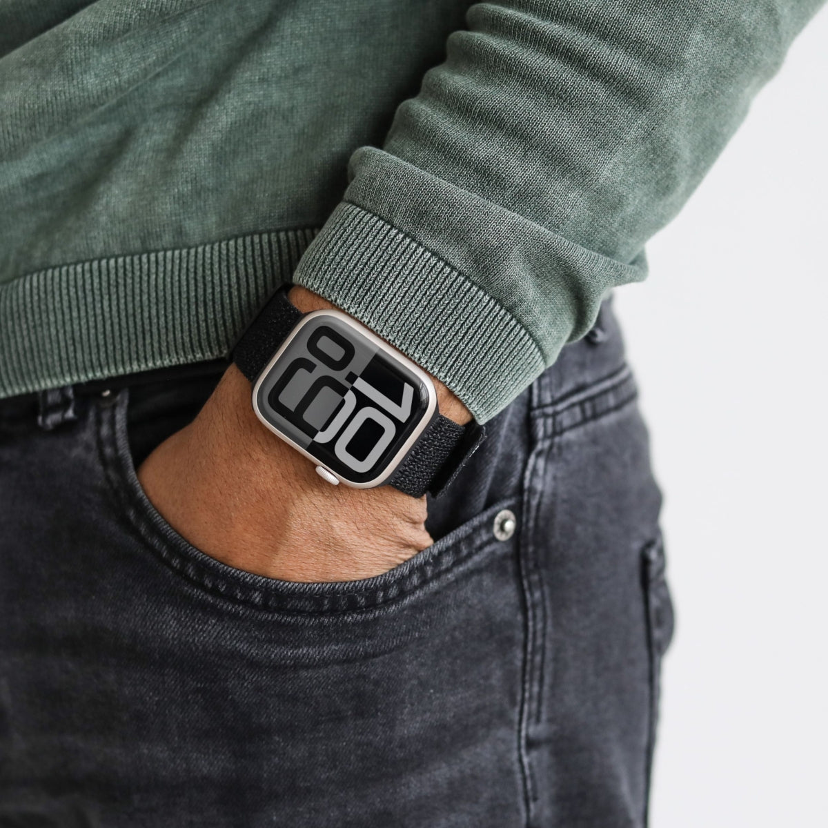 Vonmählen Fitness Loop 2 – Armband – für Apple Watch 40/41/42 mm, Schwarz, Nylon